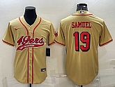 Men's San Francisco 49ers #19 Deebo Samuel Gold Color Rush With Patch Cool Base Stitched Baseball Jersey,baseball caps,new era cap wholesale,wholesale hats