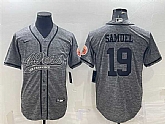 Men's San Francisco 49ers #19 Deebo Samuel Gray With Patch Cool Base Stitched Baseball Jersey,baseball caps,new era cap wholesale,wholesale hats