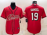 Men's San Francisco 49ers #19 Deebo Samuel Red Color Rush With Patch Cool Base Stitched Baseball Jersey,baseball caps,new era cap wholesale,wholesale hats