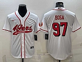 Men's San Francisco 49ers #97 Nick Bosa New White With Patch Cool Base Stitched Baseball Jersey
