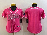 Women's Buffalo Bills Blank Pink With Patch Cool Base Stitched Baseball Jersey,baseball caps,new era cap wholesale,wholesale hats