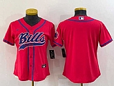 Women's Buffalo Bills Blank Red With Patch Cool Base Stitched Baseball Jersey,baseball caps,new era cap wholesale,wholesale hats