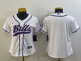 Women's Buffalo Bills Blank White With Patch Cool Base Stitched Baseball Jersey,baseball caps,new era cap wholesale,wholesale hats