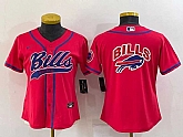 Women's Buffalo Bills Red Team Big Logo With Patch Cool Base Stitched Baseball Jersey,baseball caps,new era cap wholesale,wholesale hats