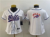 Women's Buffalo Bills White Team Big Logo With Patch Cool Base Stitched Baseball Jersey