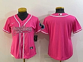 Women's Carolina Panthers Blank Pink With Patch Cool Base Stitched Baseball Jersey,baseball caps,new era cap wholesale,wholesale hats