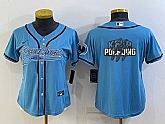 Women's Carolina Panthers Blue Team Big Logo With Patch Cool Base Stitched Baseball Jersey,baseball caps,new era cap wholesale,wholesale hats
