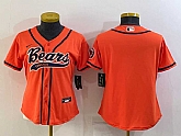Women's Chicago Bears Blank Orange With Patch Cool Base Stitched Baseball Jersey,baseball caps,new era cap wholesale,wholesale hats