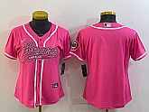 Women's Chicago Bears Blank Pink With Patch Cool Base Stitched Baseball Jersey
