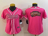Women's Cincinnati Bengals Pink Team Big Logo With Patch Cool Base Stitched Baseball Jersey,baseball caps,new era cap wholesale,wholesale hats