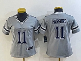 Women's Dallas Cowboys #11 Micah Parsons Grey 2020 Inverted Legend Stitched NFL Nike Limited Jersey,baseball caps,new era cap wholesale,wholesale hats