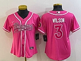 Women's Denver Broncos #3 Russell Wilson Pink With Patch Cool Base Stitched Baseball Jersey,baseball caps,new era cap wholesale,wholesale hats