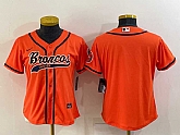 Women's Denver Broncos Blank Orange With Patch Cool Base Stitched Baseball Jersey,baseball caps,new era cap wholesale,wholesale hats