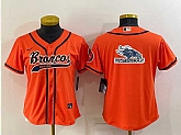 Women's Denver Broncos Orange Team Big Logo With Patch Cool Base Stitched Baseball Jersey,baseball caps,new era cap wholesale,wholesale hats