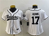 Women's Las Vegas Raiders #17 Davante Adams White With Patch Cool Base Stitched Baseball Jersey,baseball caps,new era cap wholesale,wholesale hats