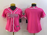 Women's Los Angeles Chargers Blank Pink With Patch Cool Base Stitched Baseball Jersey