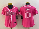 Women's Los Angeles Rams #10 Cooper Kupp Pink With Patch Cool Base Stitched Baseball Jersey,baseball caps,new era cap wholesale,wholesale hats