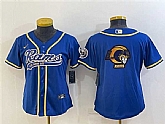 Women's Los Angeles Rams Royal Team Big Logo With Patch Cool Base Stitched Baseball Jersey,baseball caps,new era cap wholesale,wholesale hats