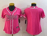 Women's New England Patriots Blank Pink With Patch Cool Base Stitched Baseball Jersey