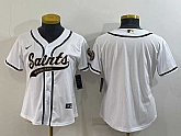 Women's New Orleans Saints Blank White With Patch Cool Base Stitched Baseball Jersey
