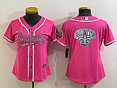 Women's New Orleans Saints Pink Team Big Logo With Patch Cool Base Stitched Baseball Jersey,baseball caps,new era cap wholesale,wholesale hats