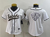 Women's New Orleans Saints White Team Big Logo With Patch Cool Base Stitched Baseball Jersey,baseball caps,new era cap wholesale,wholesale hats