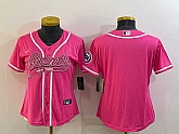 Women's New York Giants Blank Pink With Patch Cool Base Stitched Baseball Jersey