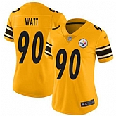 Women's Nike Steelers #90 T. J. Watt Gold Stitched NFL Limited Inverted Legend Jersey Dzhi,baseball caps,new era cap wholesale,wholesale hats