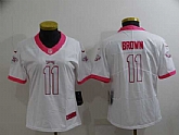 Women's Philadelphia Eagles #11 A. J. Brown Pink White Stitched Football Jersey,baseball caps,new era cap wholesale,wholesale hats