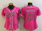 Women's Philadelphia Eagles #20 Brian Dawkins Pink With Patch Cool Base Stitched Baseball Jersey,baseball caps,new era cap wholesale,wholesale hats