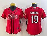 Women's San Francisco 49ers #19 Deebo Samuel Red Color Rush With Patch Cool Base Stitched Baseball Jersey,baseball caps,new era cap wholesale,wholesale hats