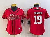Women's San Francisco 49ers #19 Deebo Samuel Red With Patch Cool Base Stitched Baseball Jersey,baseball caps,new era cap wholesale,wholesale hats