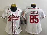 Women's San Francisco 49ers #85 George Kittle White With Patch Cool Base Stitched Baseball Jersey,baseball caps,new era cap wholesale,wholesale hats