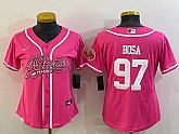 Women's San Francisco 49ers #97 Nick Bosa Pink With Patch Cool Base Stitched Baseball Jersey,baseball caps,new era cap wholesale,wholesale hats