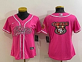 Women's San Francisco 49ers Pink Team Big Logo With Patch Cool Base Stitched Baseball Jersey,baseball caps,new era cap wholesale,wholesale hats