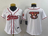 Women's San Francisco 49ers White Team Big Logo With Patch Cool Base Stitched Baseball Jersey,baseball caps,new era cap wholesale,wholesale hats