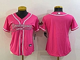 Women's Tampa Bay Buccaneers Blank Pink With Patch Cool Base Stitched Baseball Jersey,baseball caps,new era cap wholesale,wholesale hats