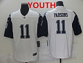 Youth Dallas Cowboys #11 Micah Parsons White 2021 Color Rush Stitched NFL Nike Limited Jersey,baseball caps,new era cap wholesale,wholesale hats