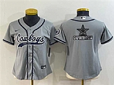 Youth Dallas Cowboys Gray Team Big Logo With Patch Cool Base Stitched Baseball Jersey,baseball caps,new era cap wholesale,wholesale hats