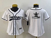 Youth Dallas Cowboys White Team Big Logo With Patch Cool Base Stitched Baseball Jersey,baseball caps,new era cap wholesale,wholesale hats