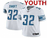 Youth Detroit Lions #32 DAndre Swift White Vapor Untouchable Limited Stitched NFL Jersey Dzhi
