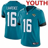 Youth Jacksonville Jaguars #16 Trevor Lawrence 2021 Teal Vapor Untouchable Limited Stitched Jersey Dzhi
