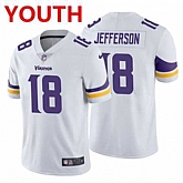 Youth Minnesota Vikings #18 Justin Jefferson 2020 White Vapor Untouchable Limited Stitched Jersey,baseball caps,new era cap wholesale,wholesale hats