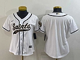 Youth New Orleans Saints Blank White With Patch Cool Base Stitched Baseball Jersey
