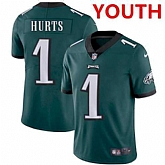 Youth Philadelphia Eagles #1 Jalen Hurts Green Vapor Untouchable Limited Stitched Jersey,baseball caps,new era cap wholesale,wholesale hats