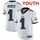 Youth Philadelphia Eagles #1 Jalen Hurts White Vapor Untouchable Limited Stitched Jersey,baseball caps,new era cap wholesale,wholesale hats