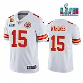 Men & Women & Youth Kansas City Chiefs #15 Patrick Mahomes White Super Bowl LVII Patch And 4-star C Patch Vapor Untouchable Limited Stitched Jersey,baseball caps,new era cap wholesale,wholesale hats