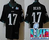 Men & Women & Youth Philadelphia Eagles #17 Nakobe Dean Limited Black Super Bowl LVII Vapor Jersey,baseball caps,new era cap wholesale,wholesale hats