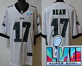 Men & Women & Youth Philadelphia Eagles #17 Nakobe Dean Limited White Super Bowl LVII Vapor Jersey,baseball caps,new era cap wholesale,wholesale hats