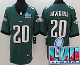 Men & Women & Youth Philadelphia Eagles #20 Brian Dawkins Limited Green Super Bowl LVII Vapor Jersey,baseball caps,new era cap wholesale,wholesale hats